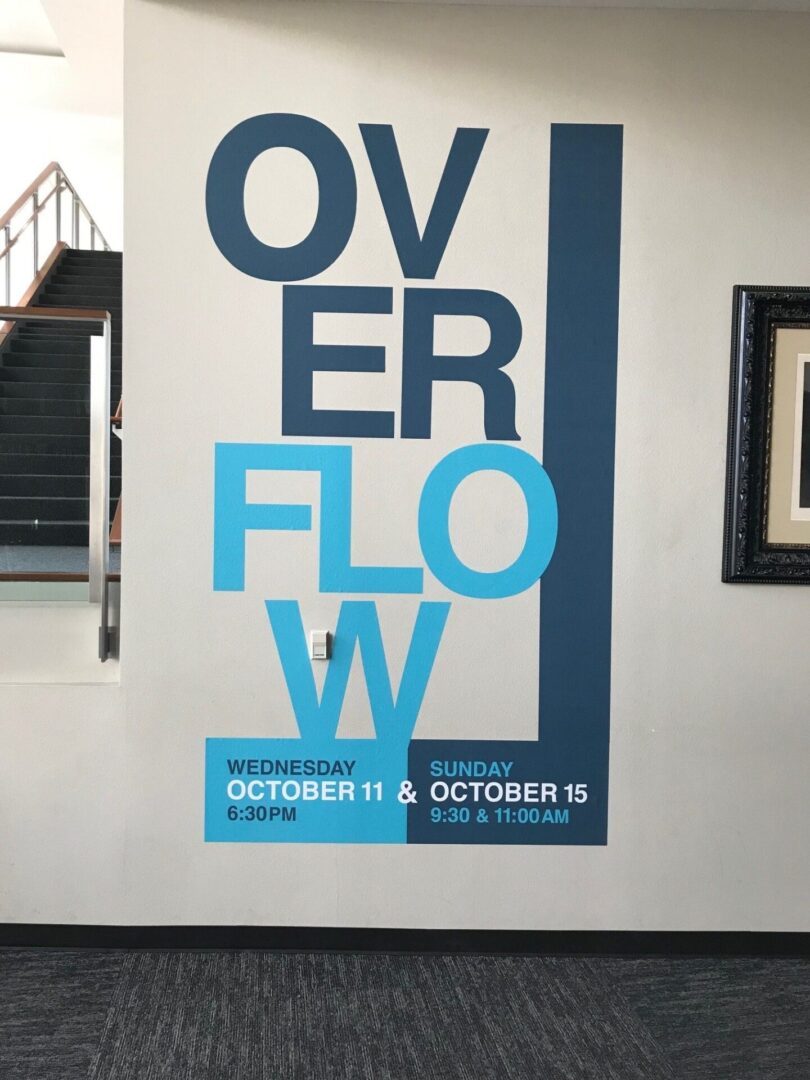 A wall with the word overflow on it.